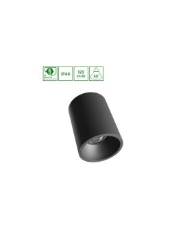 ORBITO NATYNKOWA 10W NW 230V 40ST IP44 UGR19 RA90 FI75X100MM CZARNY OKRĄGŁA 5 LAT