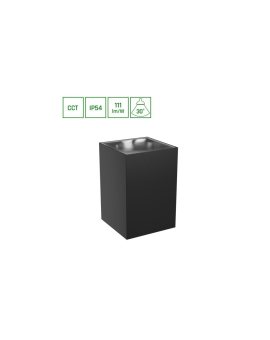 TORRE 9W CCT 230V IP54 99x78x117MM CZARNY KWADRATOWA ELEWACYJNA JEDNOKIERUNKOWE