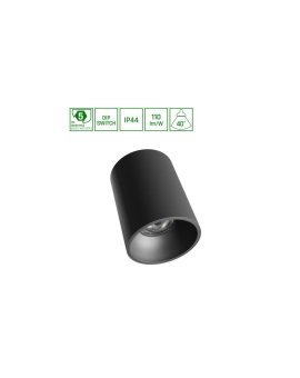 ORBITO NATYNKOWA 14-27W WW 230V 40ST IP44 UGR19 RA90 FI115X152MM CZARNY OKRĄGŁA 5 LAT
