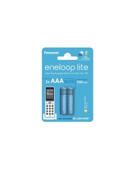 Akumulatorki Panasonic Eneloop Lite DECT NEW R03 AAA 550mAh BK-4LCCE/2DE (blister) - 2 sztuki