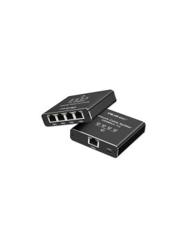 Qoltec Rozdzielacz Splitter Ethernet mini SWITCH 1x4 RJ45 1000Mb/s USB-C Aluminium