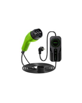 Qoltec Mobilna ładowarka do samochodu elektrycznego EV z regulacją 2w1 Typ2 SCHUKO 3.5kW 230V LCD Przenośna Wallbox 5m