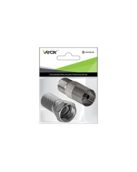 Zestaw złącze gniazdo F – gniazdo ant + wtyk F 6,8mm VA0094 Vayox