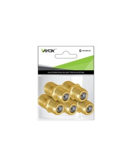 Złącze gniazdo F - gniazdo F (beczka) gold VA0220 Vayox (opak. 5szt)