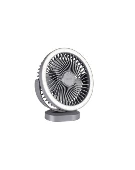 Wentylator biurkowy z akumulatorem i lampką 48xSMD szary VA0338G Vayox