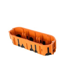 Puszka podtynkowa ProDuo potrójna, głęboka 60mm, fi68, łączeniowa, z wkrętami, wiatroszczelna , pomarańczowa, IP30 /A.0093/
