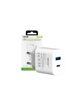 Ładowarka sieciowa USB-A + USB-C 20W biała VA0343 Vayox