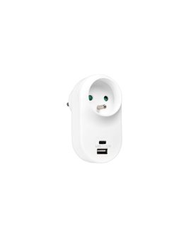 Rozgałęźnik sieciowy 1 gniazdo 2P+0 French + USB-A 2.4A + USB-C 3.0A VA0360 VAYOX