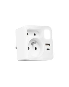 Rozgałęźnik sieciowy 2 gniazda + USB-A + USB-C + lampka nocna VA0373 Vayox