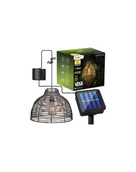 Lampa Solarna Wisząca LED Zewnętrzna Ogrodowa Rattanowa 3000K IP44 VEXA LUMILED