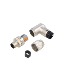 SACCM12MRD4PLSHPN Złącze M12, wtyk, il.pinów: 4, męskie, 60V, kątowe 90, push-lock, 4A