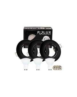 3x Oprawa ruchoma Goldlux okrągła czarna + żarówka LED GU10 3.5W