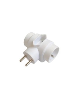 Rozgałęźnik 3-gniazdowy - 2x2P+Z, 1x2P-euro, uziemienie biały / 28134