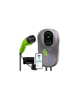 Qoltec Stacja ładowania EV 2w1 Typ2 22kW Wi-fi TUYA LCD RFID 3 fazy Wallbox 5m