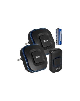 Dzwonek bezprzewodowy 110-240V / przycisk na baterie 23A12V czarny VA0405 Vayox