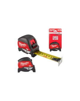 Miara zwijana metrówka 5m / 30mm MAGNETIC nylon czarno-czerwona MILWAUKEE