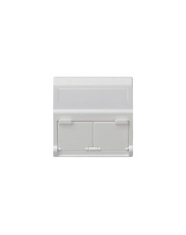 KONTAKT-SIMON Płytka teleinformatyczna K45 45x45mm podwójna skośna z osłonami czysta biel