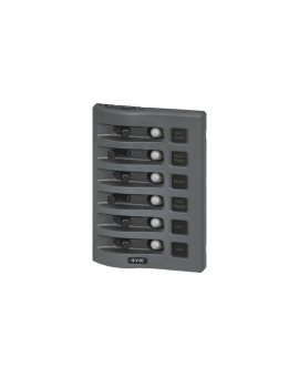 Panel Wodoodporny Blue Sea 12V DC z wyłącznikami automatycznymi, 6 pozycji