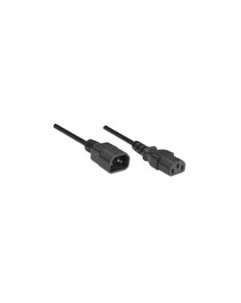 Przedłużacz kabel Zasilający Iec320 C14 Na C13 10A 1M Czarny ICOC 03-NC-01