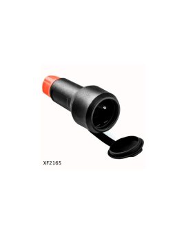 RED GP1 Gniazdo z dławikiem IP54 2P+Z 16A/250V kołnierz gumowany czarny XF2165