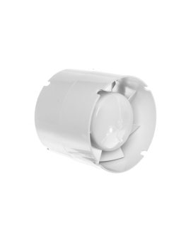 Wentylator kanałowy fi 100 230V 14W 107m3/h 36dB o przepływie mieszanym z timerem biały 100VKO1T