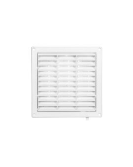 Kratka wentylacyjna 130x130mm fi 125mm biała żaluzja+sznurek T34