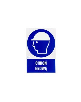 Samoprzylepna tabliczka ostrzegawcza /Chroń głowę z podpisem/ IM/014/1/C1/F