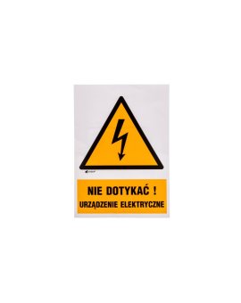 Samoprzylepna tabliczka ostrzegawcza /Nie dotykać urządzenie elektryczne 148x210/ 1EOA/Q4/F