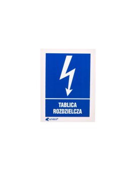 Samoprzylepna tabliczka ostrzegawcza /TABLICA ROZDZIELCZA 52X74/ 15EIA/Q1/F