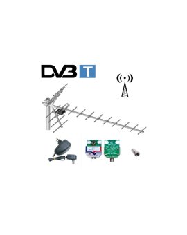 Antena DVB-T kierunkowa 19-elementowa YAGA + wzmacniacz LIBOX LB019W