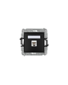 MINI Gniazdo komputerowe pojedyncze 1xRJ45 kat. 6 ekranowane 8-stykowy czarny mat 12MGK-5