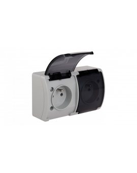 Koala Gniazdo podwójne z/u (2x2P+Z) n/t IP44 popiel z klapką dymną VG 162-53 61.387
