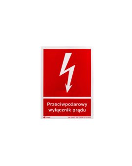 Naklejka ostrzegawcza /Przeciwpożarowy wyłącznik prądu 150x205/ 31P/F1/FS /5szt./