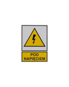 Tabliczka /znak ostrzegawczy/ TZO 52X74S /POD NAPIĘCIEM/ E04TZ-01011110800 /10szt./