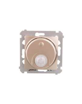 Simon 54 Łącznik z czujnikiem ruchu z przekaźnikiem z zabezpieczeniem 8(2)A złoty mat DCR11P.01/44