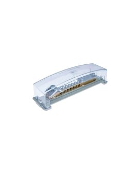 Szyna wyrównująca potencjał, 7x16mm2, 1x50mm2, 1x30mm2 do bednarki, szara z pokrywą przeźroczystą /E.4104P/