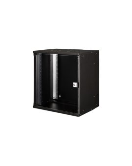 Szafa sieciowa wisząca 19 12U, SOHO PRO 595 x 540 x 400 mm, drzwi szyba, czarny, niezłożona, 60kg DN-49207