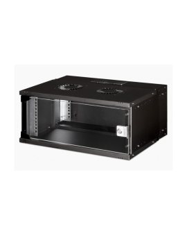 Szafa sieciowa wisząca 19 4U, SOHO PRO 240 x 540 x 400 mm, drzwi szyba, czarny, niezłożona, 60kg DN-49201