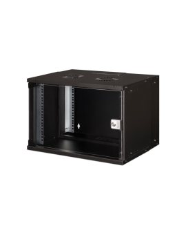 Szafa sieciowa wisząca 19 7U, SOHO PRO 370 x 540 x 400 mm, drzwi szyba, czarny, niezłożona, 60kg DN-49203