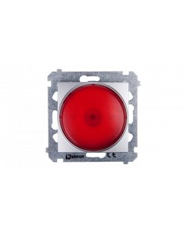Simon 54 Sygnalizator świetlny LED czerwone światło srebrny mat DSS2.01/43
