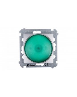 Simon 54 Sygnalizator świetlny LED zielone światło srebrny mat DSS3.01/43