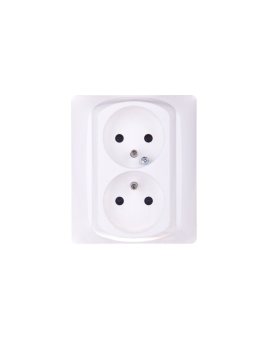 SISTENA LIFE Gniazdo podwójne z/u z przesłonami arctic 771038