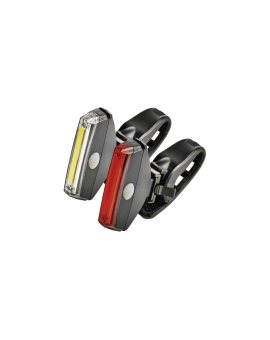 Lampa rowerowa LED COB, komplet przód + tył, 22 lm 2× CR2033 P3922