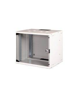 Szafa sieciowa wisząca 19 9U, SOHO PRO 460 x 540 x 400 mm, drzwi szyba, szary, niezłożona, 60kg DN-49204