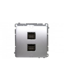 Simon Basic Gniazdo HDMI podwójne srebrny mat BMGHDMI2.01/43