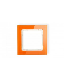 DECO Ramka pojedyncza - efekt szkła (ramka: pomarańczowa spód: beżowy) pomarańczowy 13-1-DRS-1