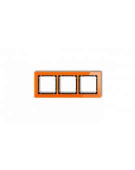 DECO Ramka potrójna - efekt szkła (ramka: pomarańczowa spód: czarny) pomarańczowy 13-12-DRS-3