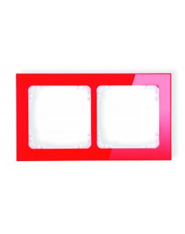 DECO Ramka podwójna - efekt szkła (ramka: czerwona spód: biały) czerwony 17-0-DRS-2