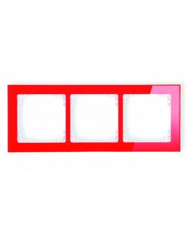 DECO Ramka potrójna - efekt szkła (ramka: czerwona spód: biały) czerwony 17-0-DRS-3