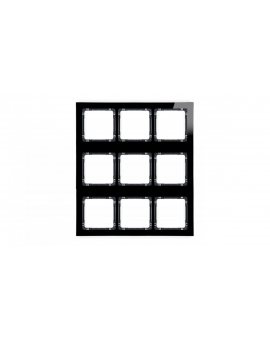 DECO Ramka modułowa 9 krotna (3 poziom, 3 pion) - efekt szkła (ramka czarna spód czarny) czarny 12-12-DRSM-3x3
